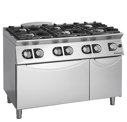 CUCINA BASE 6 FUOCHI GAS SU FORNO GAS E ARMADIO NEUTRO