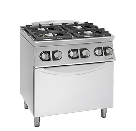 LineaBase 700 CUCINA BASE 4 FUOCHI GAS SU FORNO ELETTRICO