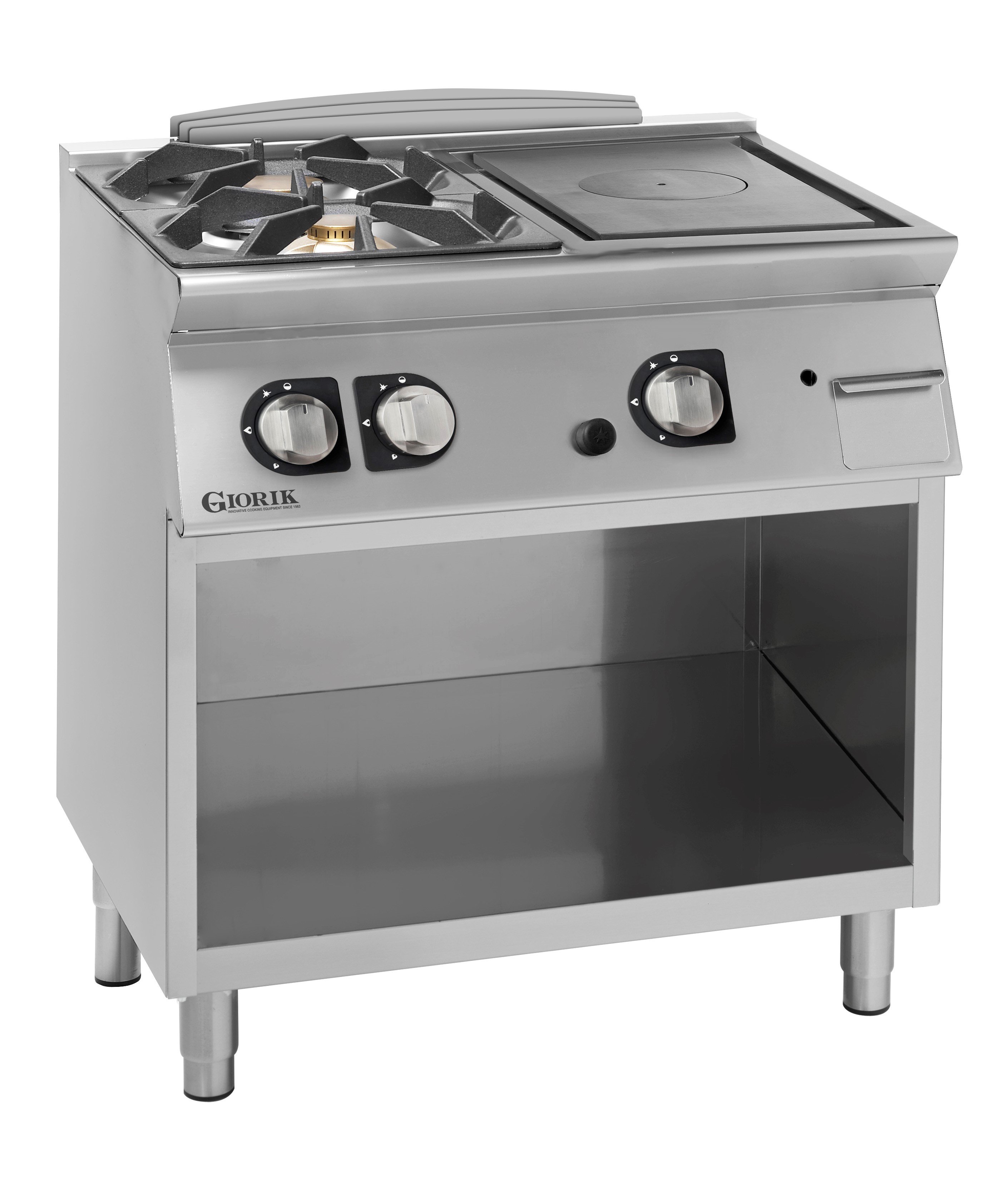 TG74GTL - Gas hob 2 burners + solid top on open cabinet