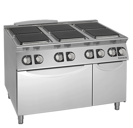 CUCINA 6 PIASTRE QUADRE ELETTRICHE SU FORNO ELETTRICO E ARMADIO NEUTRO