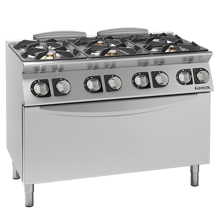 6 BURNER GAS HOB ON MAXI ELECTRIC OVEN