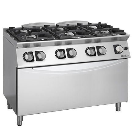 CUCINA BASE 6 FUOCHI GAS SU FORNO GAS MAXI