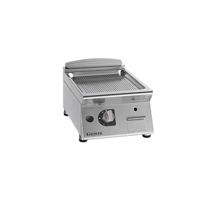 GAS FRY TOP, COUNTERTOP - RIBBED SATIN  CHROME GRIDDLE