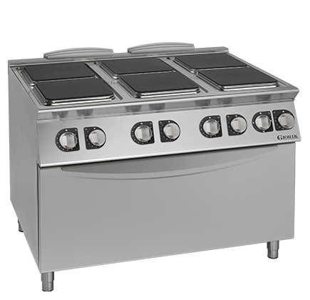 COCINA 6 PLACAS CUADRADAS ELÉCTRICAS EN HORNO ELÉCTRICO MAXI